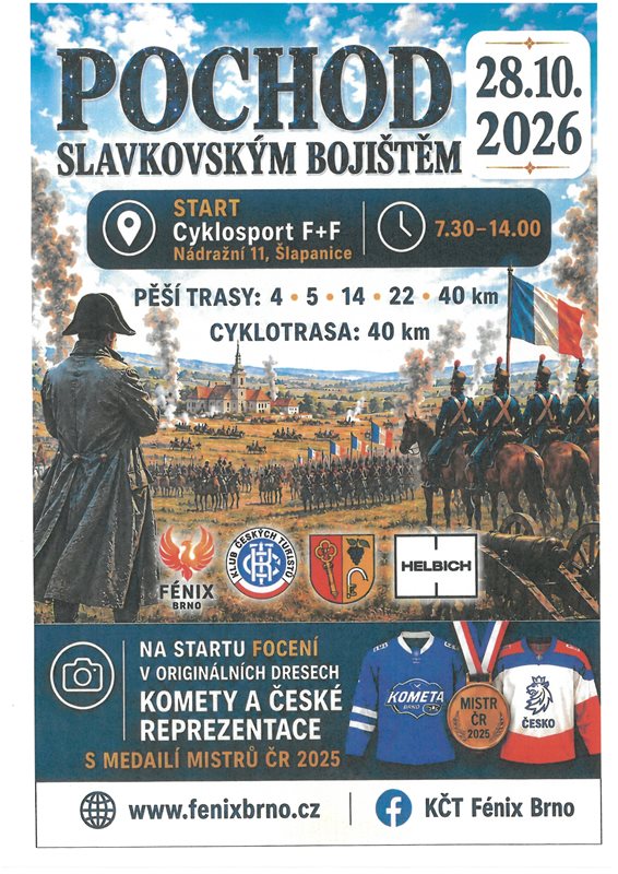 POCHOD SLAVKOVSKÝM BOJIŠTĚM 28.10.2026