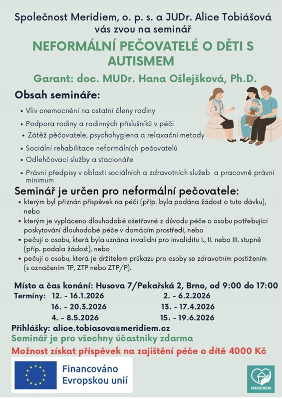 Pomoc pro rodiny  se zdravotně znevýhodněnými dětmi.